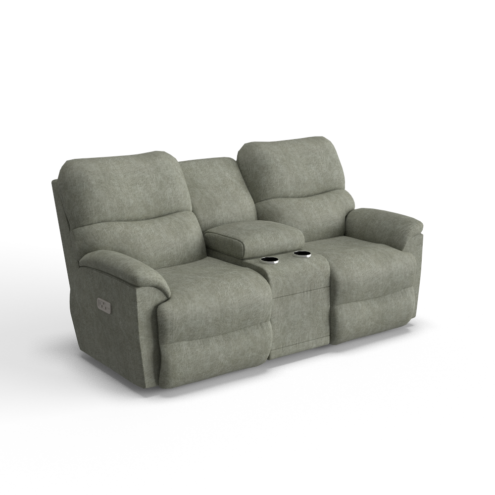 Trouper Power Reclining Loveseat w/ Headrest, Lumbar & Console